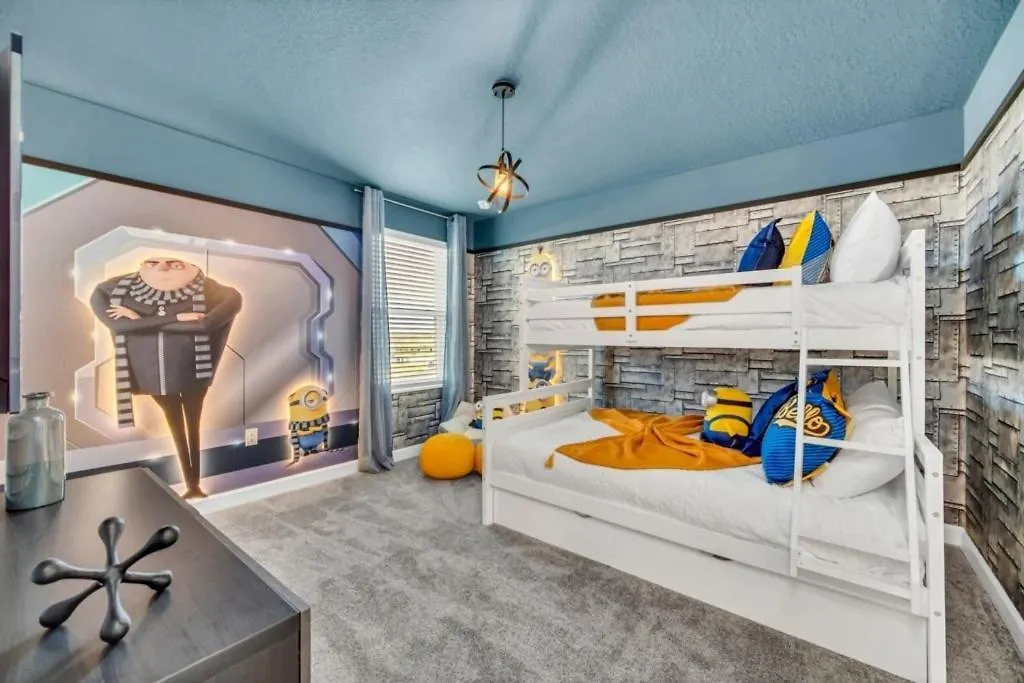 9 Bed Home With Theme Bedrooms Game Room,Pool Spa Villa Davenport United States
